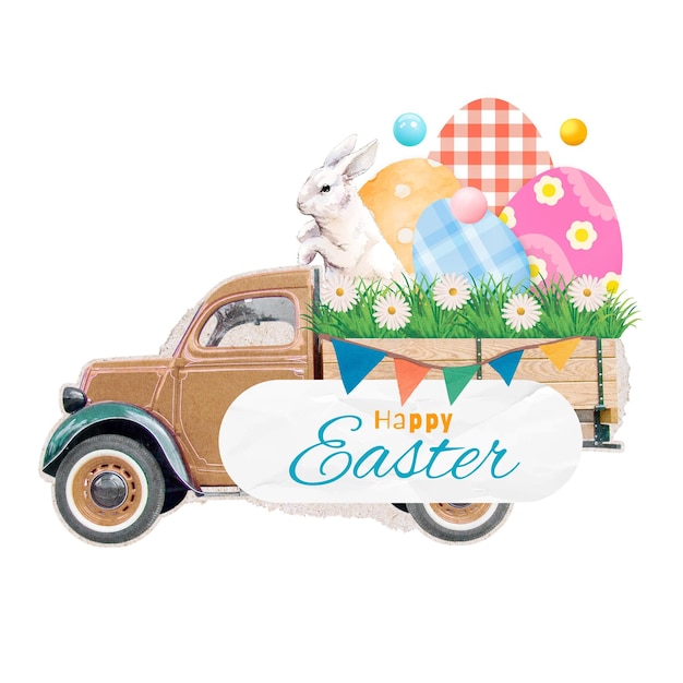 Feliz Pascua png pegatina de ilustración de fondo transparente