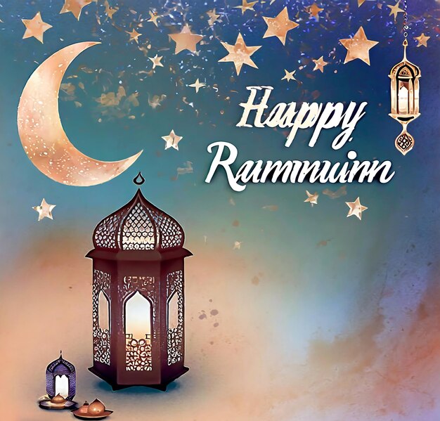 Feliz Ramadán Ramadán Kareem Ramadán Mubarak Ramadán póster Foto Ai Generador