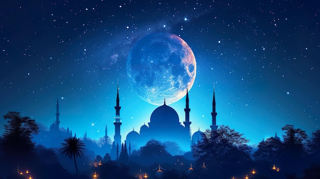 Feliz Ramadão Feliz Eid Ramadão Eid Islâmico Lua Islâmico Design e Ramadão Mubarak Banner