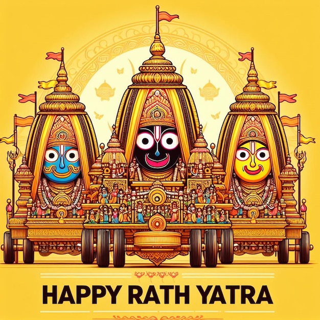 Foto el feliz rath yatra desea una ilustración de saludo