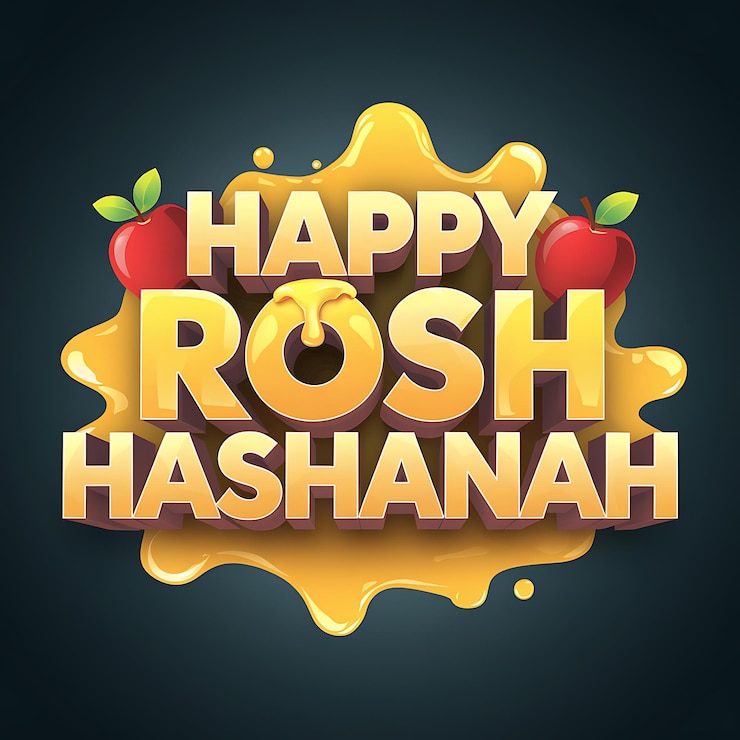 Foto feliz saludo de rosh hashanah con manzanas y miel