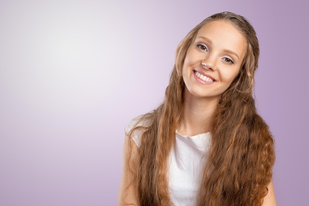 feliz, sonriente, hermoso, mujer joven