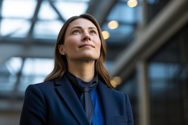 Foto feliz sonriente segura de sí misma exitosa joven caucásica mujer de negocios directora jefe líder elegante dama de traje