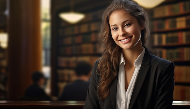 Foto feliz sorridente advogada mulher bonito jovens direito aparência eslava