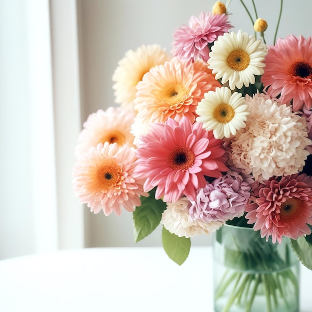 Feliz tarjeta de cumpleaños con un surtido de flores