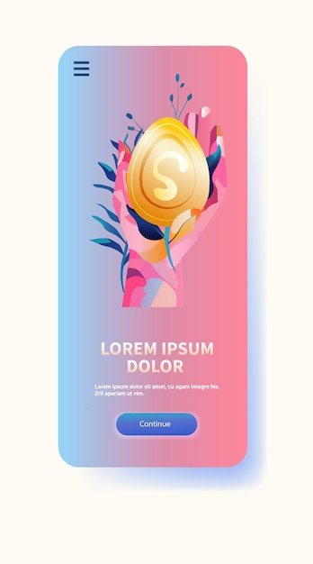 Feliz tarjeta de felicitación de Pascua mano humana con huevo tarjeta de celebración de vacaciones espacio de copia vertical