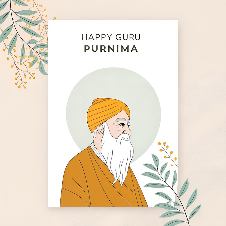 Foto feliz tarjeta de saludos de guru purnima