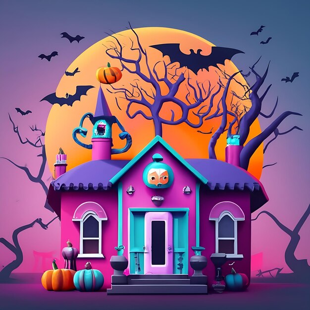 Feliz vetor de Halloween e design de fundo