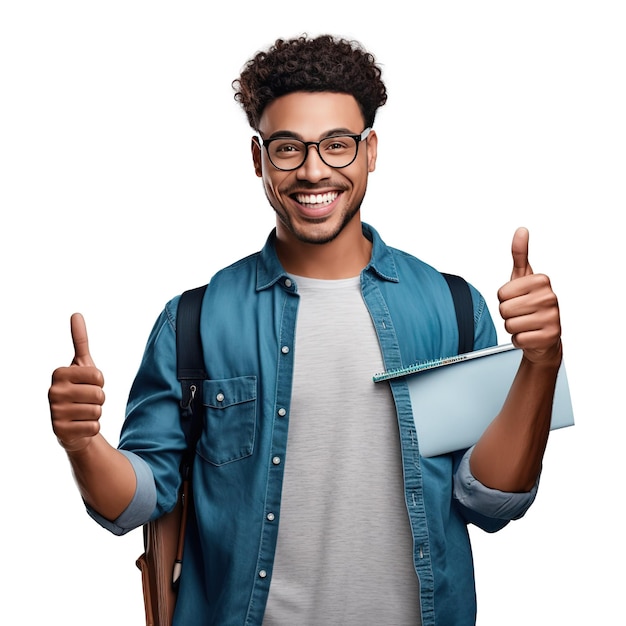 Foto felizes e atraentes estudantes de colagem em fundo branco.