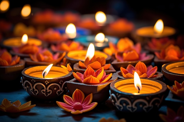 Felizes luzes diurnas de Diwali