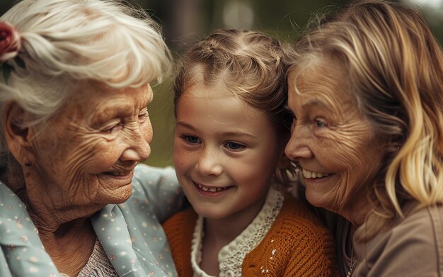 Foto felizes mães e filhas escandinavas juntas para a celebração do dia da mãe