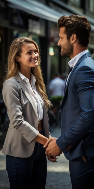 Foto felizes parceiros de negócios femininos apertam as mãos assinar dois contratos com a mediação do advogado na reunião smil