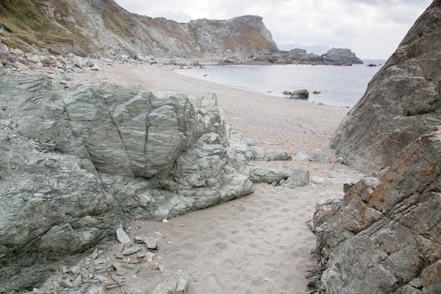 Felsen am Strand von Carro, Galicien, Spanien