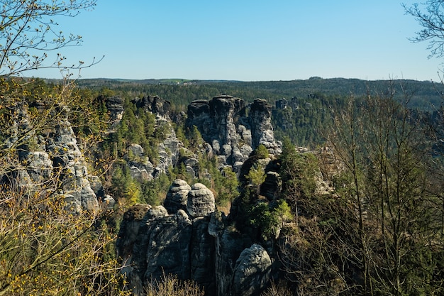 Felsen im Nationalpark der Sächsischen Schweiz, Bastei.Deutschland.