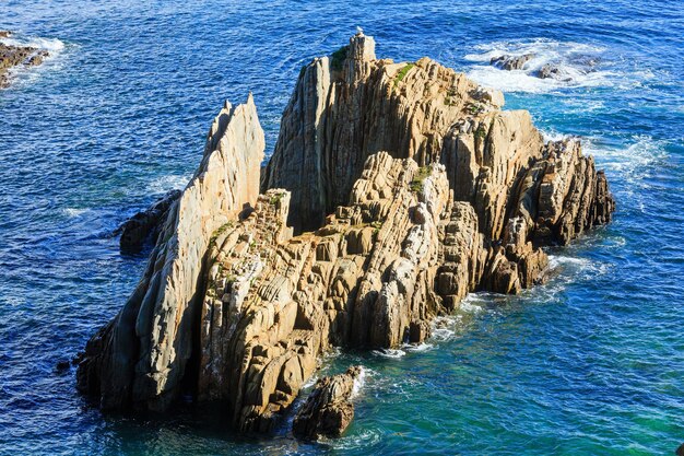 Felsen in Ufernähe. Atlantikküste (Mexota Strand, Spanien).