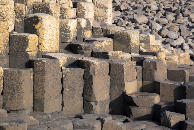 Felsformation am Giants Causeway, County Antrim, Nordirland, Europa