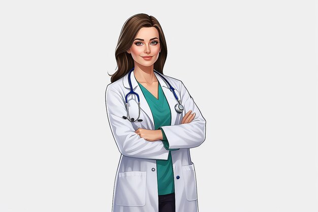 Foto female doctor isolated on transparent background