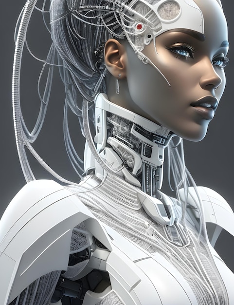 fêmea ciborgue robótica