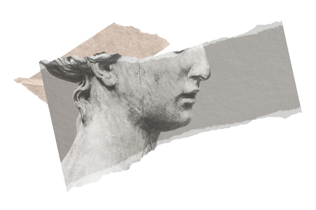 Feminine png zerrissene Papiercollage-Element durchsichtiger Hintergrund