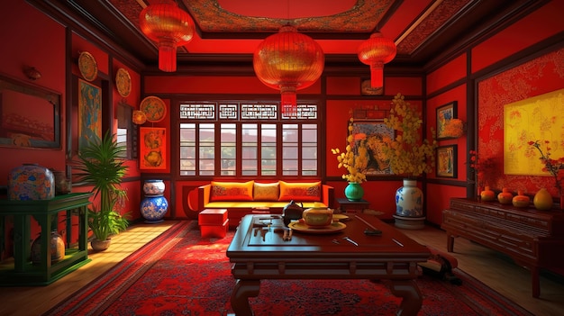 Feng Shui chino Color brillante Generativo ai