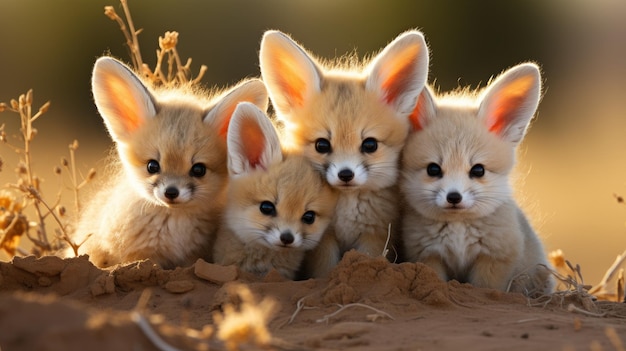 Foto fennec zorros en el sahara