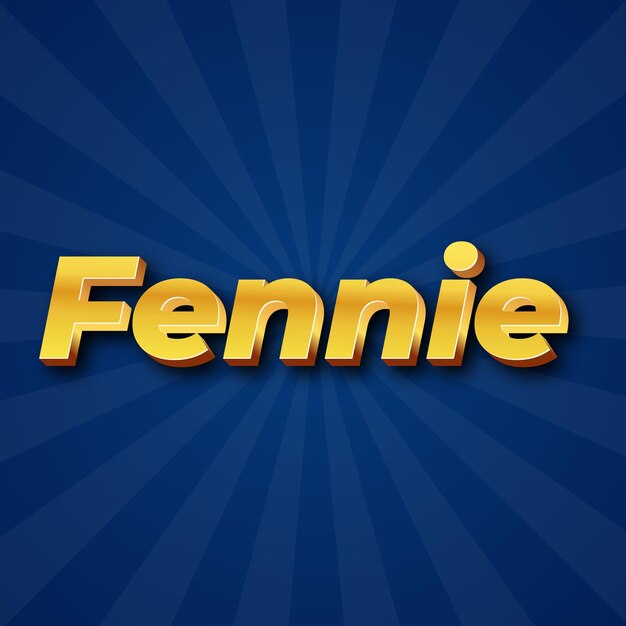 Fennie Text effect Gold JPG foto de cartão de fundo atraente