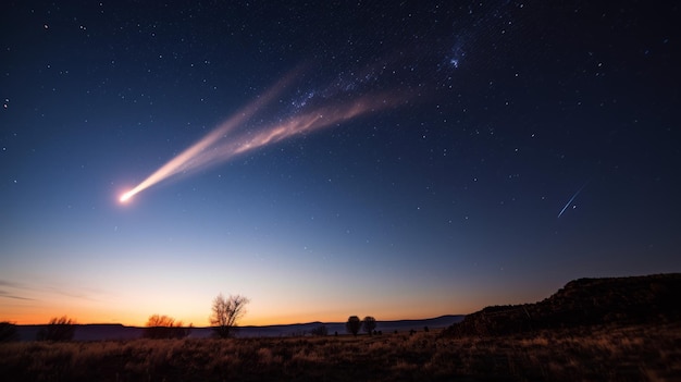 un fenómeno de meteoros en el cielo