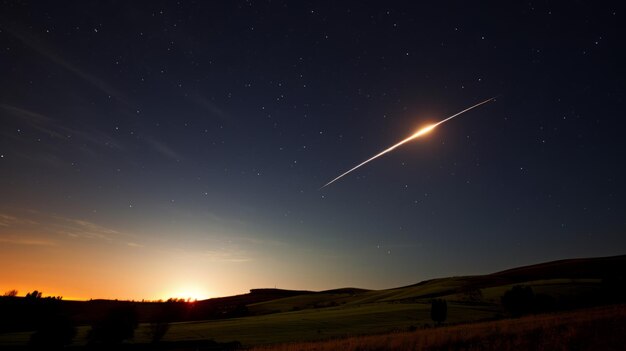 un fenómeno de meteoros en el cielo