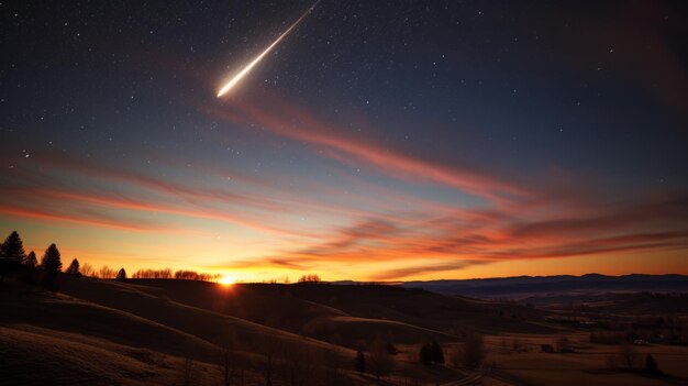 un fenómeno de meteoros en el cielo