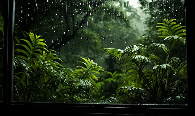 Fenster mit Blick auf den Wald