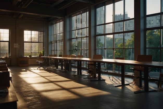 Fenster-Wunderland-Schreibtische in einem offenen Büro