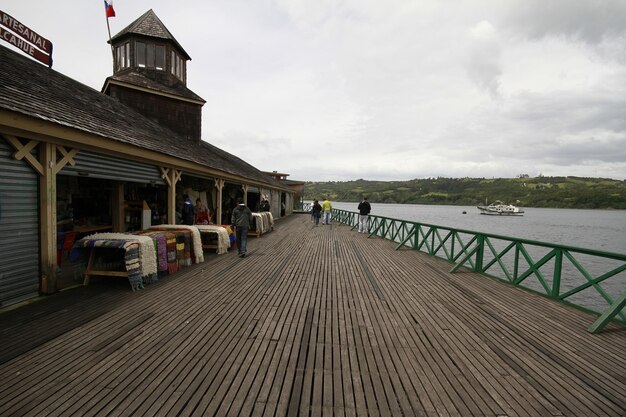 Feria artesanal en la isla de Chiloe Chile