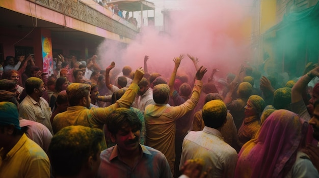 Feriado de holi na ilustração da índia ai generativexa