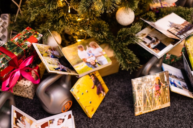 Foto feriado em tela de foto de presente de natal