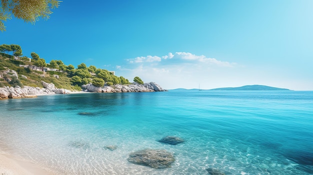 Férias de verão Mar Mediterrâneo Azure e céu azul