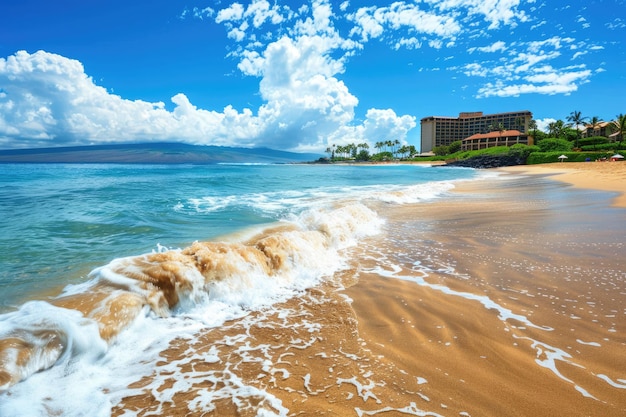 Férias de verão na praia de Kaanapali Paisagem idílica no Havaí para férias de praia e turismo