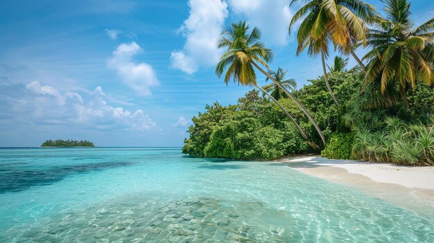 Férias de verão numa ilha tropical com uma bela praia