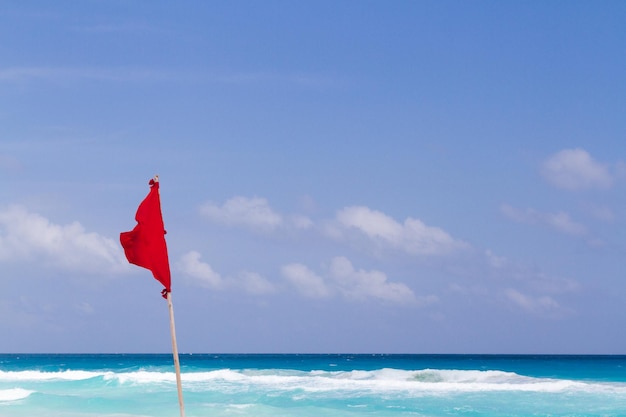 Férias na praia do Mar do Caribe.