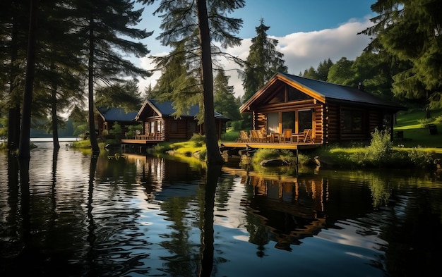 Ferienwohnung Waldhütte auf dem Land Generative KI