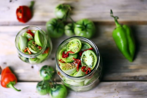 Fermentación de tomates.