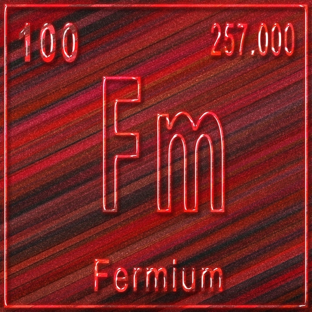 Fermium chemisches Element, Zeichen mit Ordnungszahl und Atomgewicht, Element des Periodensystems