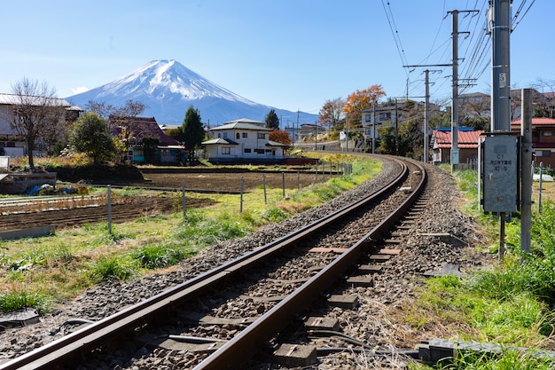 Ferrocarril al monte Fuji en Japón