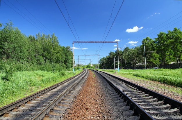 El ferrocarril en Kaluga, Rusia