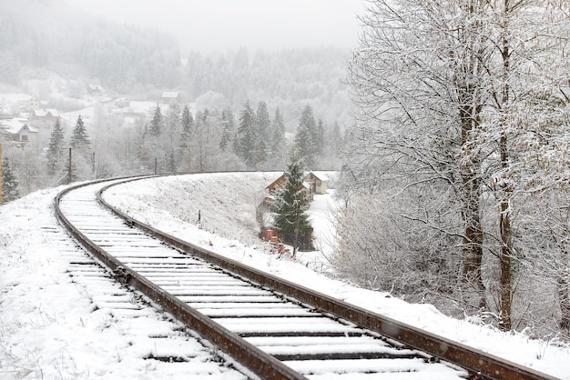 Ferrocarril en la nieve