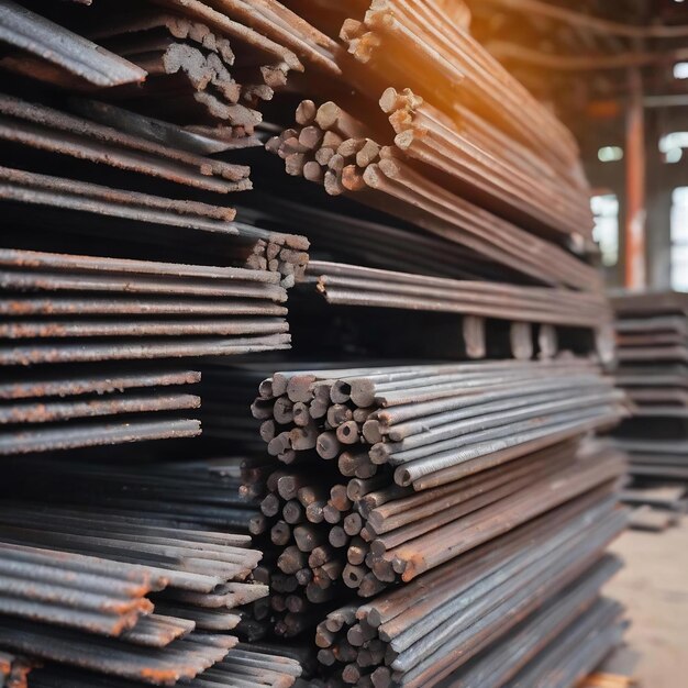 Foto ferros de construção de fundo de aço para pilhas de construção de aço nervurado