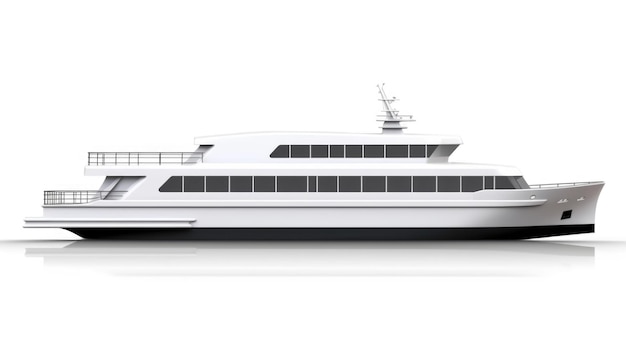 Ferry boat isolado no fundo branco Generative AI