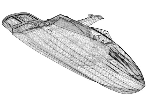 Ferryboat Cargo 3D-Modell Karosseriestruktur, Drahtmodell