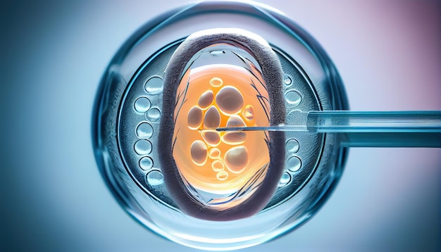 Fertilização in vitro Macro conceito de fertilização in vitro dof raso