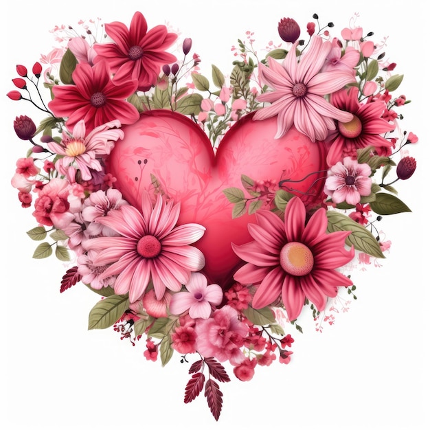 Fesselnde Herzen und Blumen für den Valentinstag Clipart fügt Ihrer Gestaltung Romantik hinzu