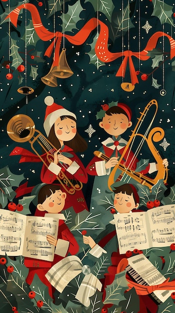 Foto fesselnde weihnachtscollage-designs für festliche flugblätter, plakate und hintergrundillustrationen